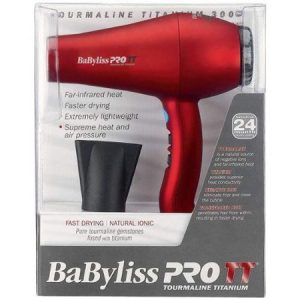 BaByliss PRO BABTT5585 Tourmaline Titanium Ultra-Light weightHair Dryer w Rubberized Finish1