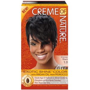 Creme of Nature Exotic Shine Color Intense Black 1.0 Permanent Hair Color, 1 application