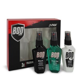 Parfums De Coeur - Gift Set -- Three 1.8 oz Body Sprays Includes Bod Man Black + Most Wanted + Really Ripped Abs - Men