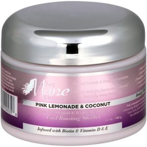 The Mane Choice Pink Lemonade and Coconut Super Anti-Oxidant & Texture Beautifier Curl Boosting Sherbet 12 oz. Tub